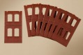 Brick walls with window openings red (8pc)